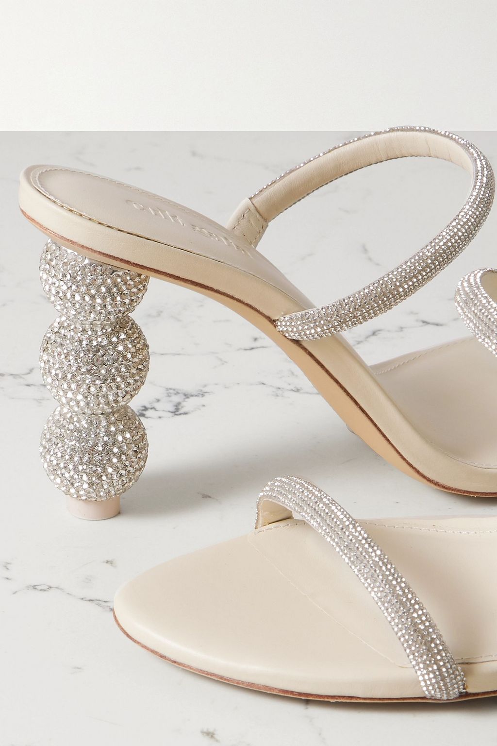 CULT GAIA Envi crystal-embellished satin mules