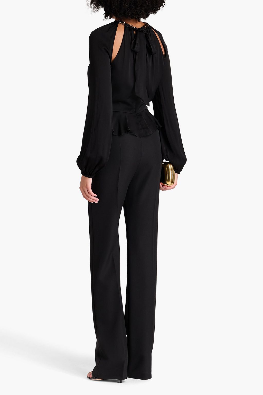 VERONICA BEARD Yulita chain-embellished silk-blend satin top