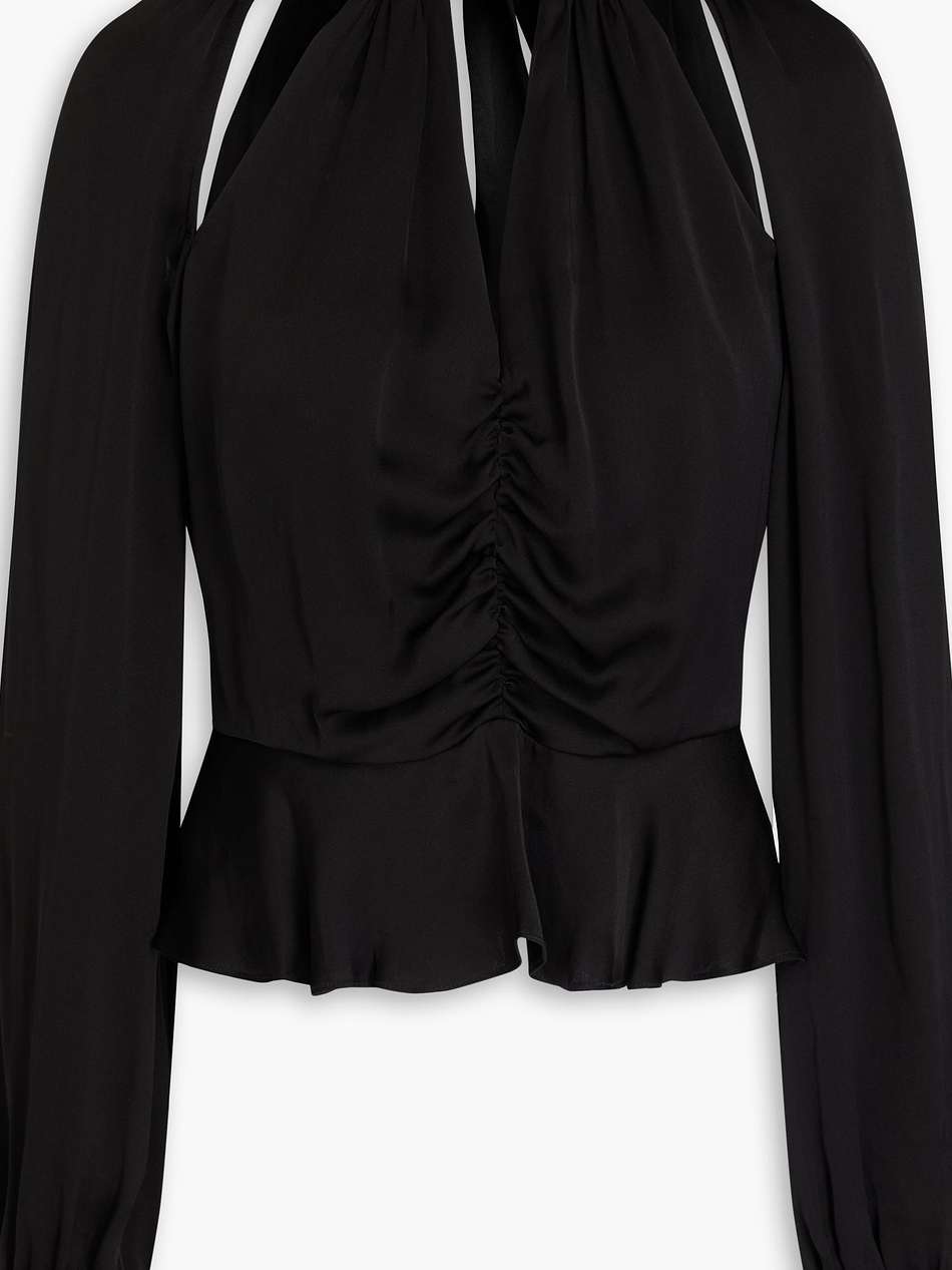 yulita chain-embellished silk-blend satin top