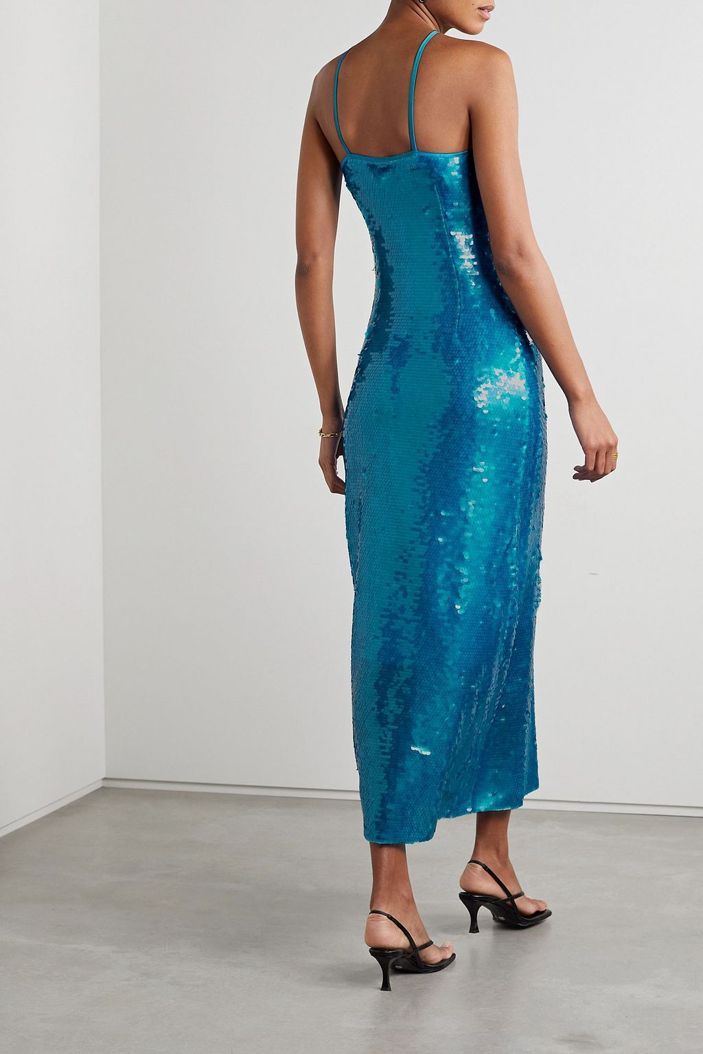 CULT GAIA Lily cutout pailette-embellished tulle midi dress