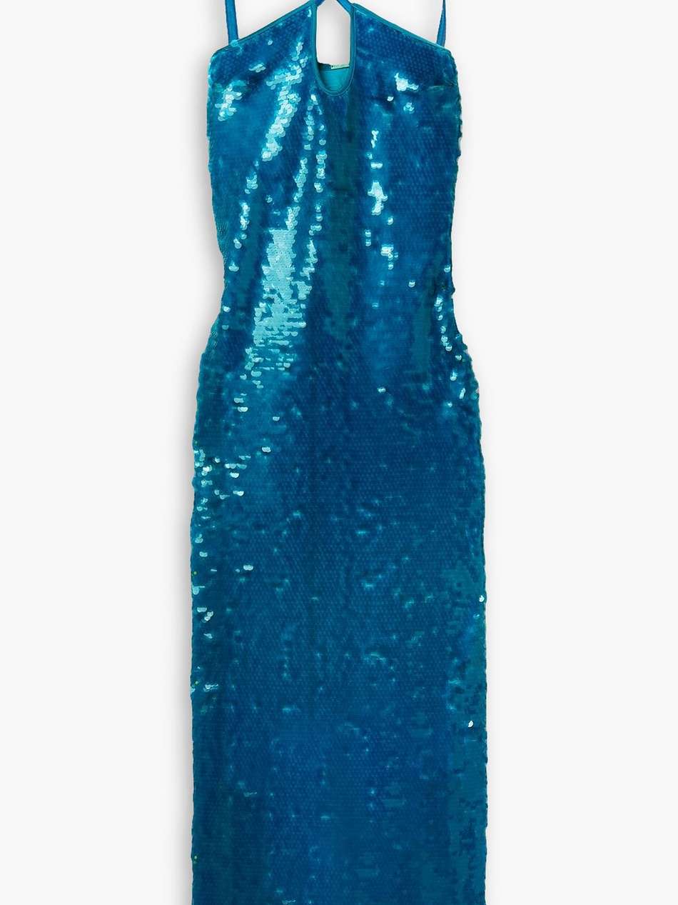lily cutout pailette-embellished tulle midi dress