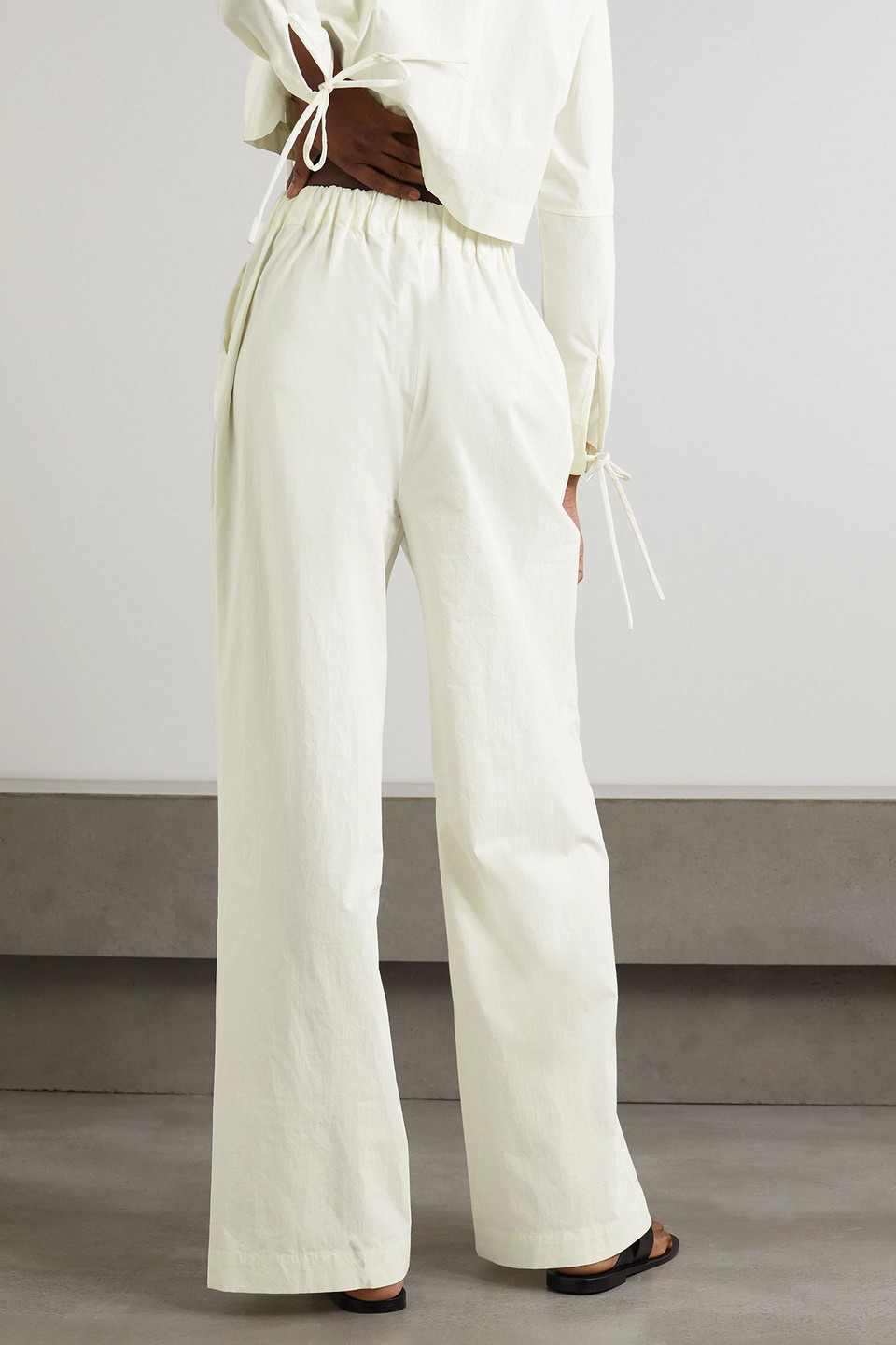 BONDI BORN PORTICI COTTON WIDE-LEG PANTS 