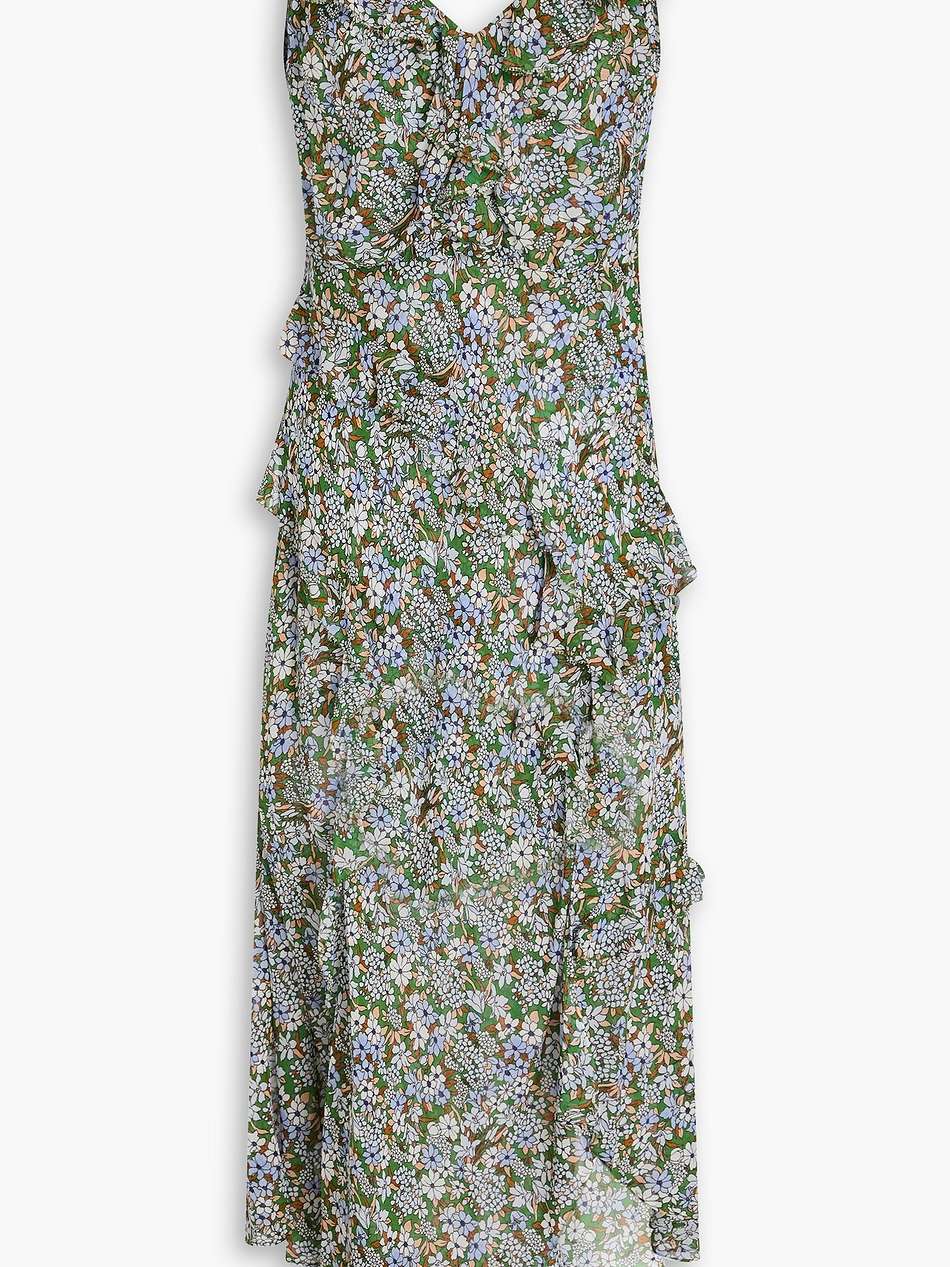 avenel ruffled floral-print silk-georgette midi dress