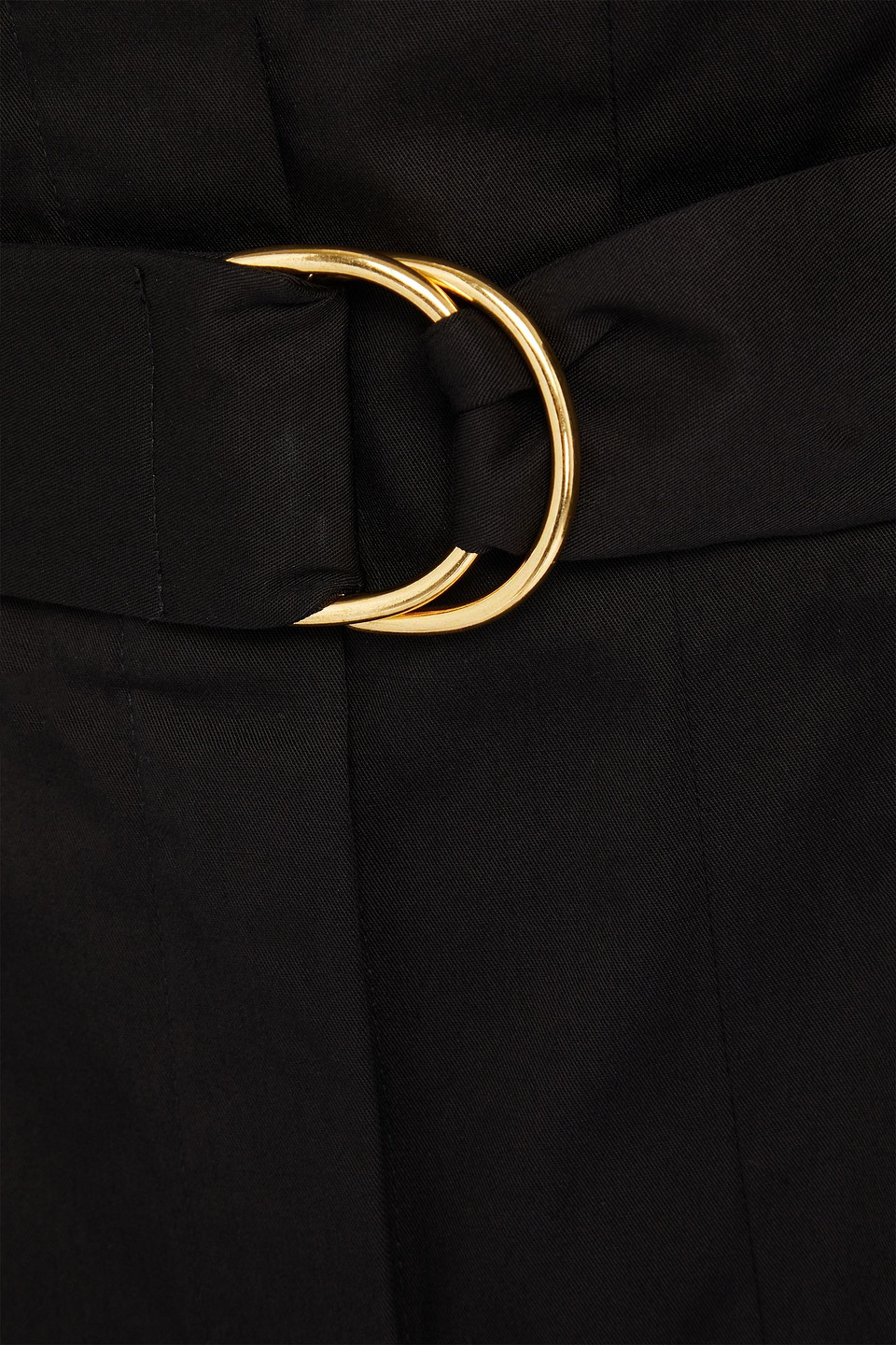 Shop Another Tomorrow Belted Cotton-blend Twill Midi Skirt In Black