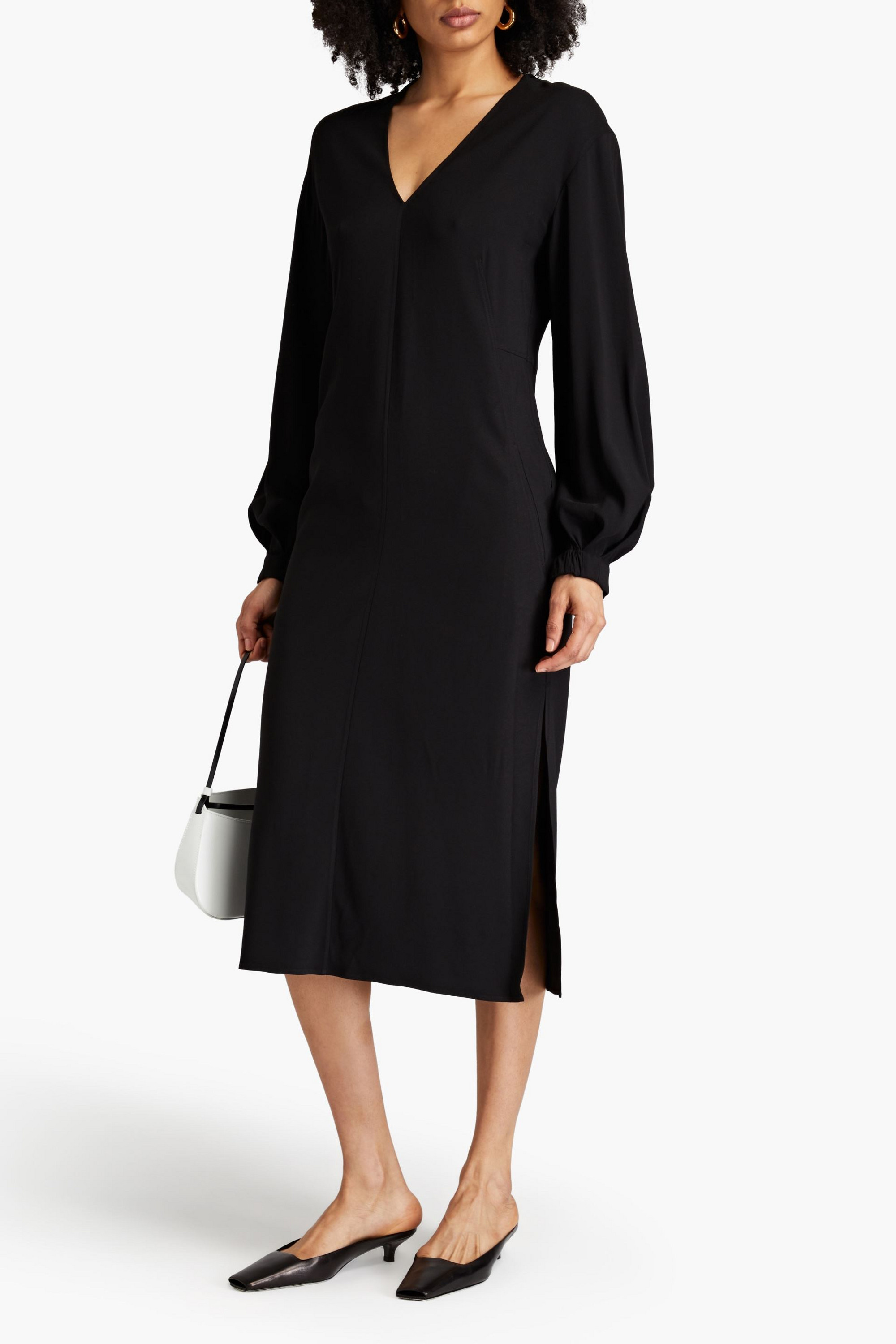 Another Tomorrow Crepe midi dress