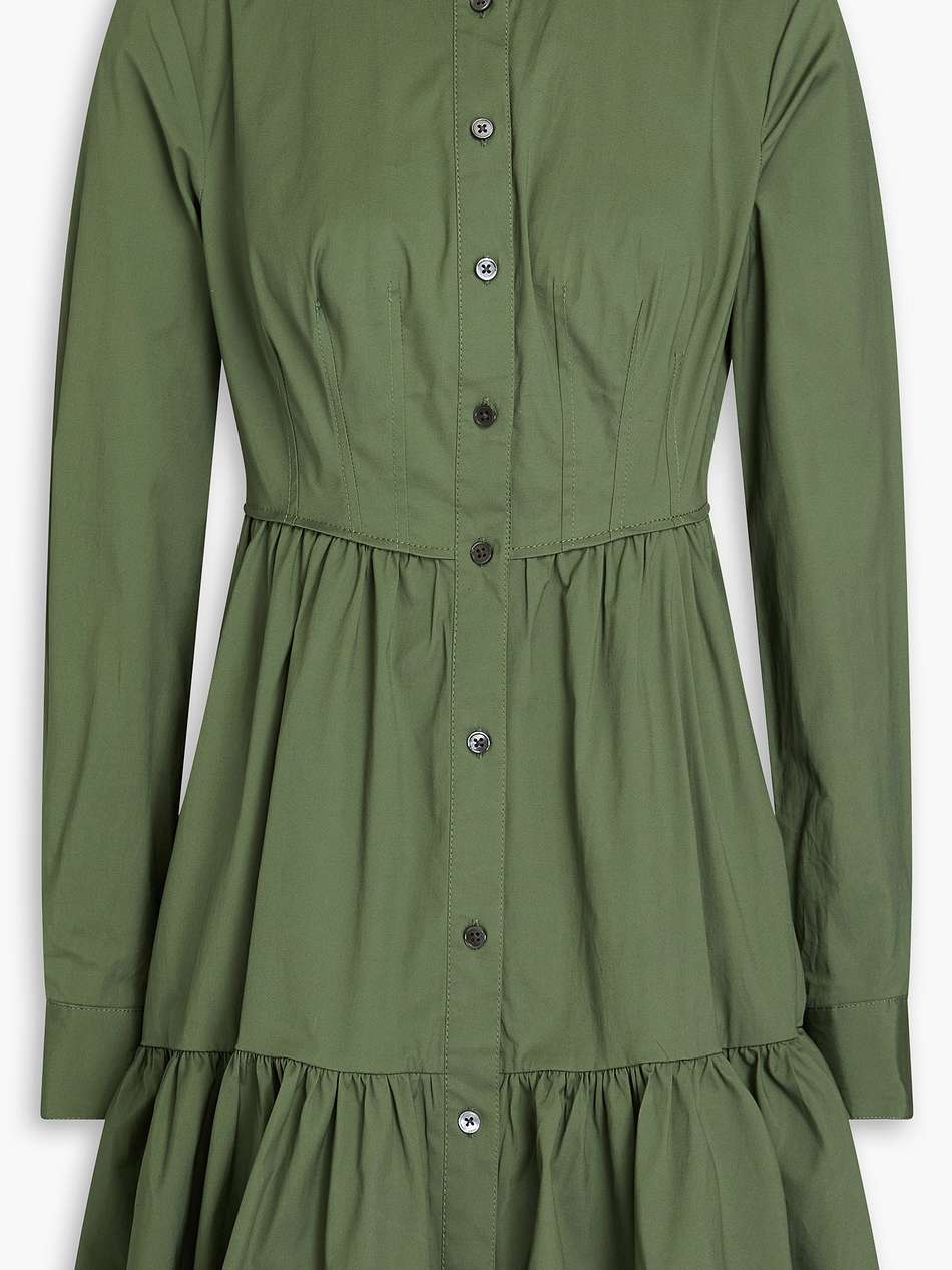 delbie stretch-cotton poplin mini shirt dress