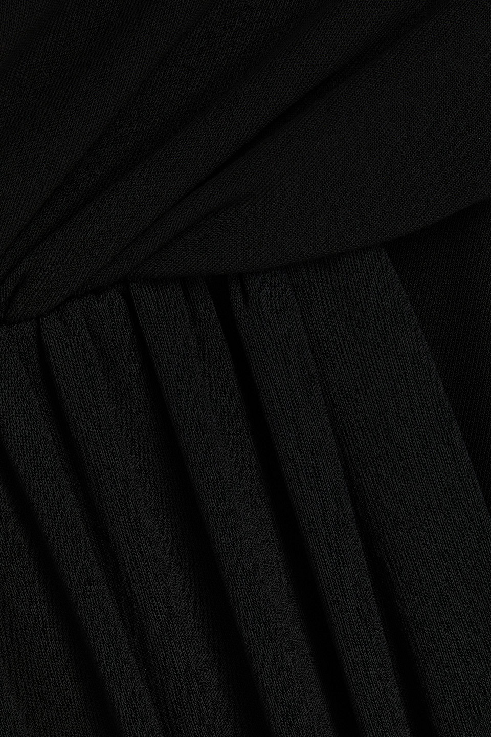 Another Tomorrow Cutout Gathered Stretch-jersey Maxi Dress In Black