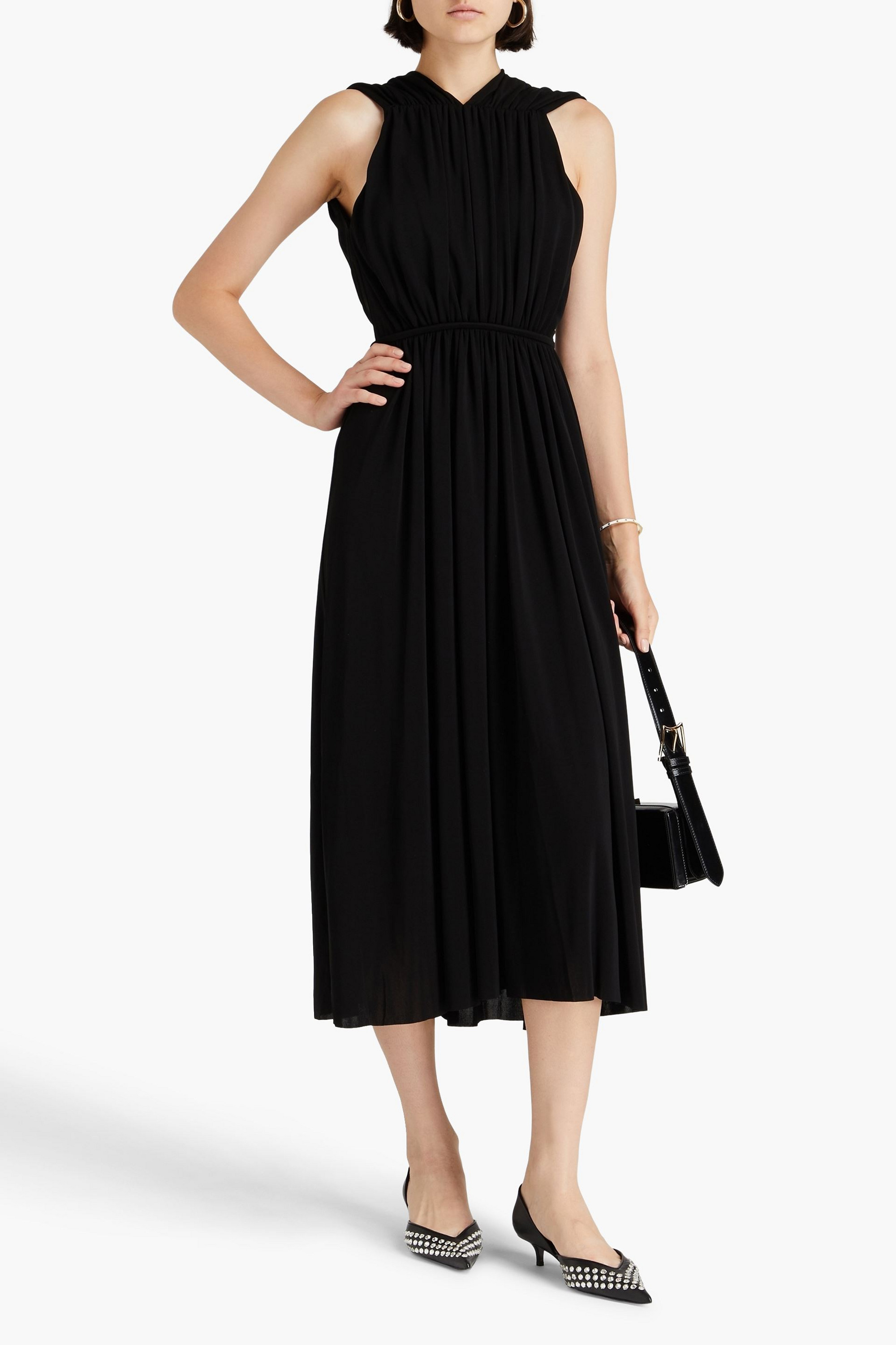 Another Tomorrow Cutout jersey midi dress