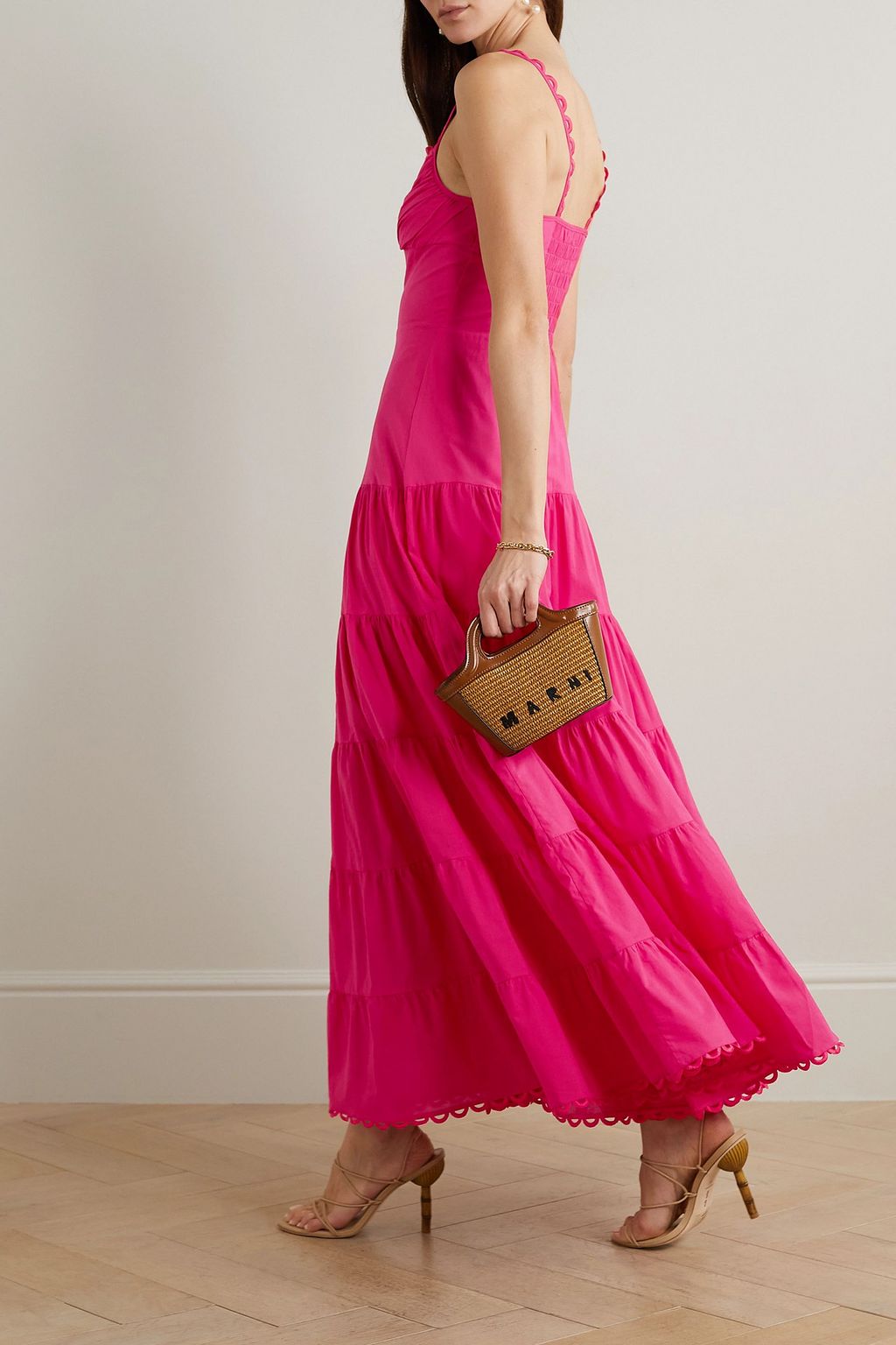 CHARO RUIZ IBIZA Melia tiered cotton-blend maxi dress