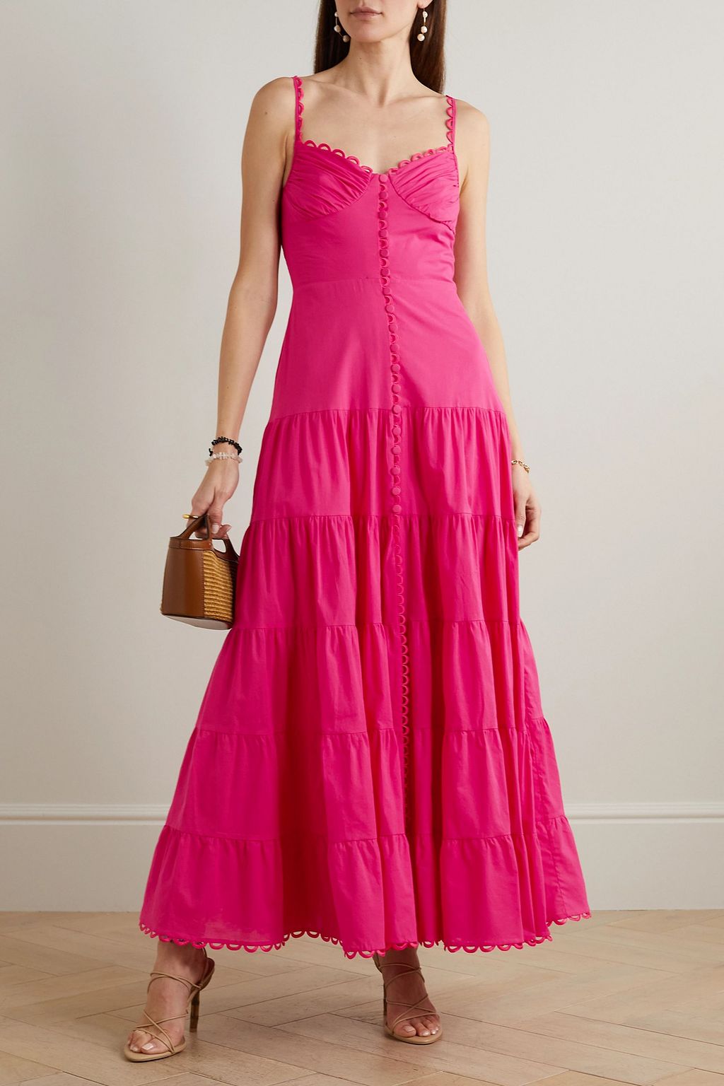 CHARO RUIZ IBIZA Melia tiered cotton-blend maxi dress