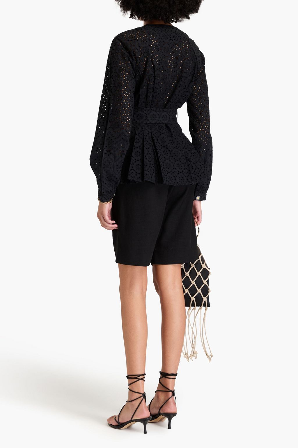 VERONICA BEARD Kapnos pleated broderie anglaise cotton jacket