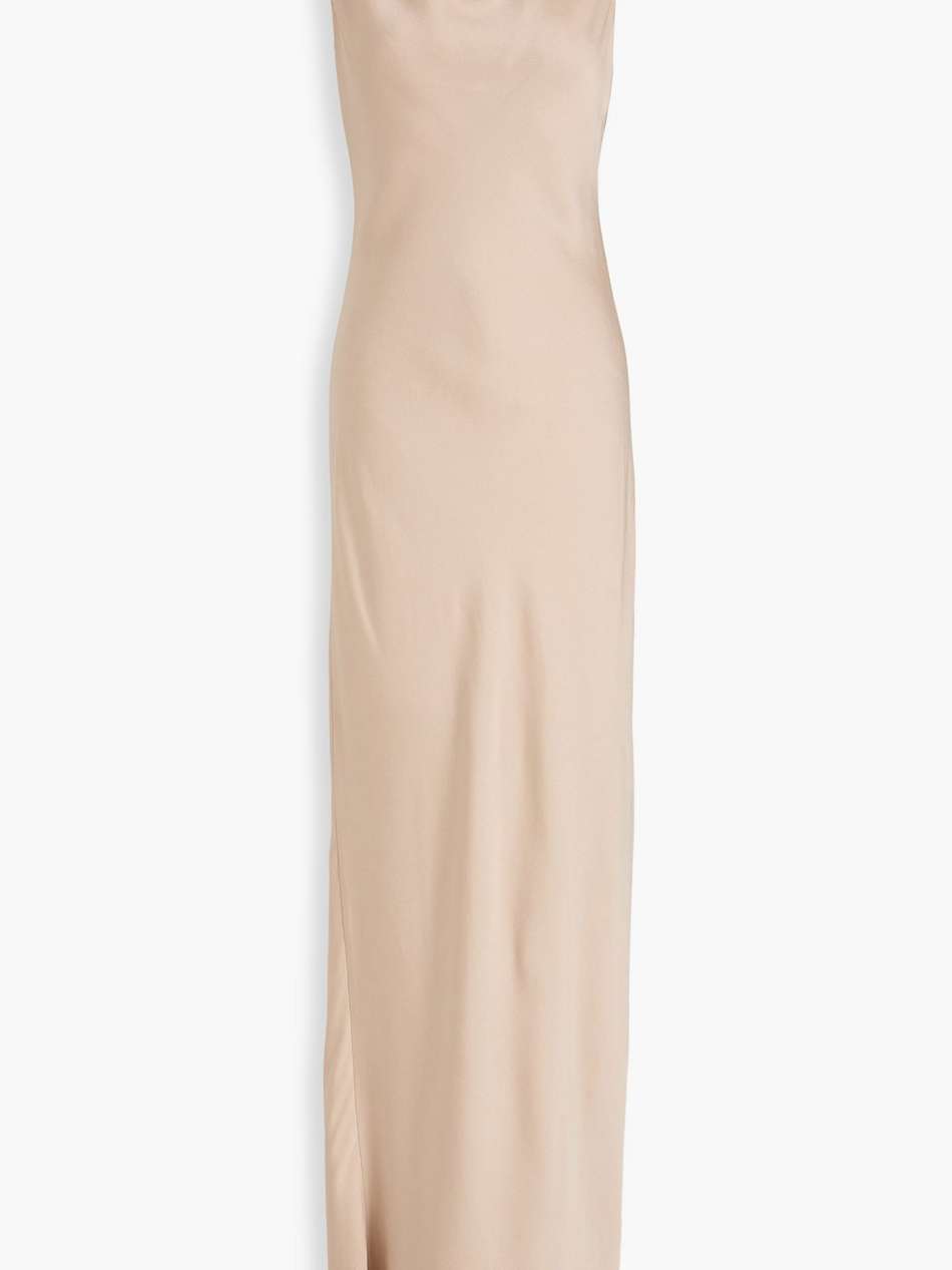 kura draped satin-crepe maxi dress
