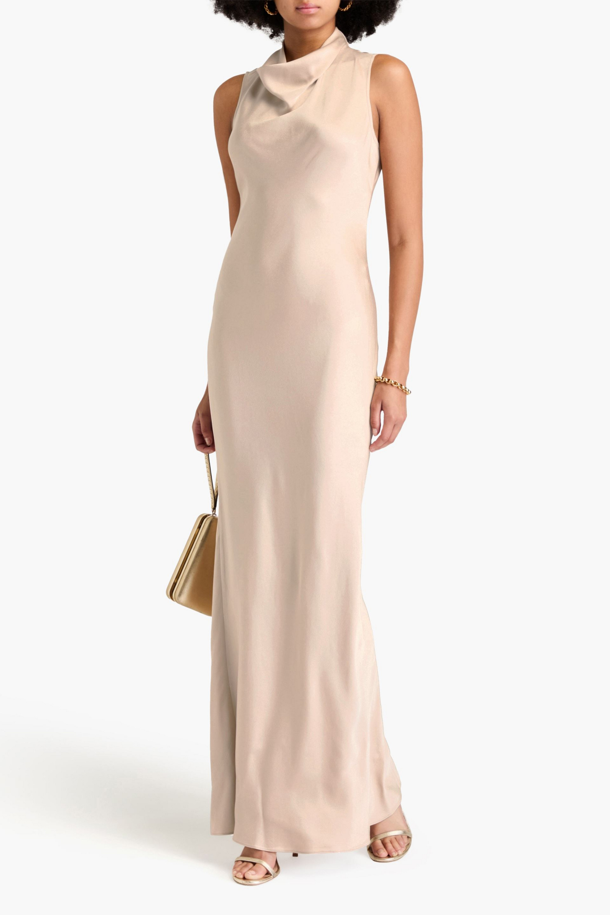 Veronica Beard Kura draped satin-crepe maxi dress