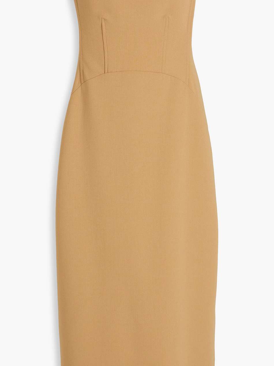 dopio strapless crepe midi dress