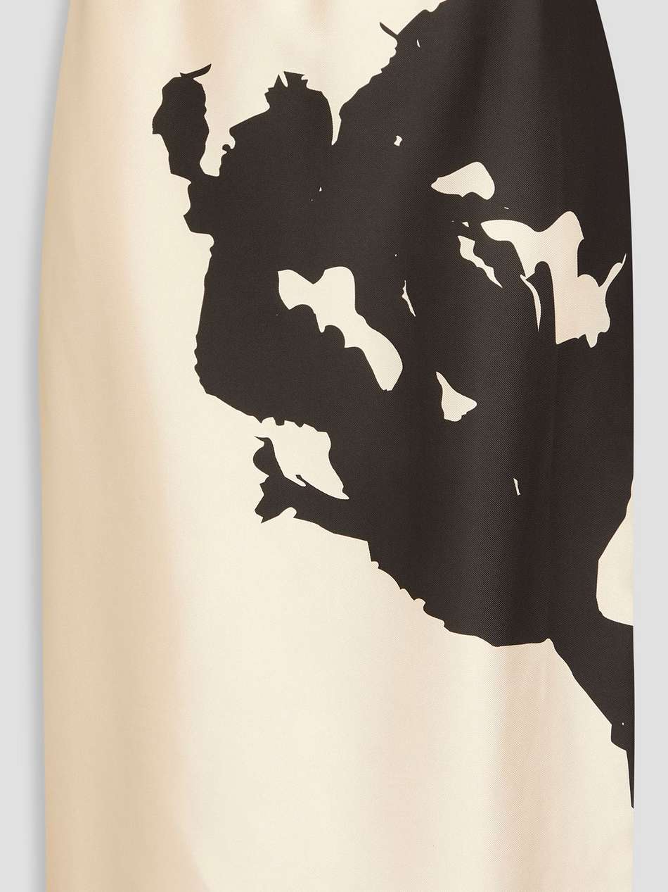 printed silk-twill skirt