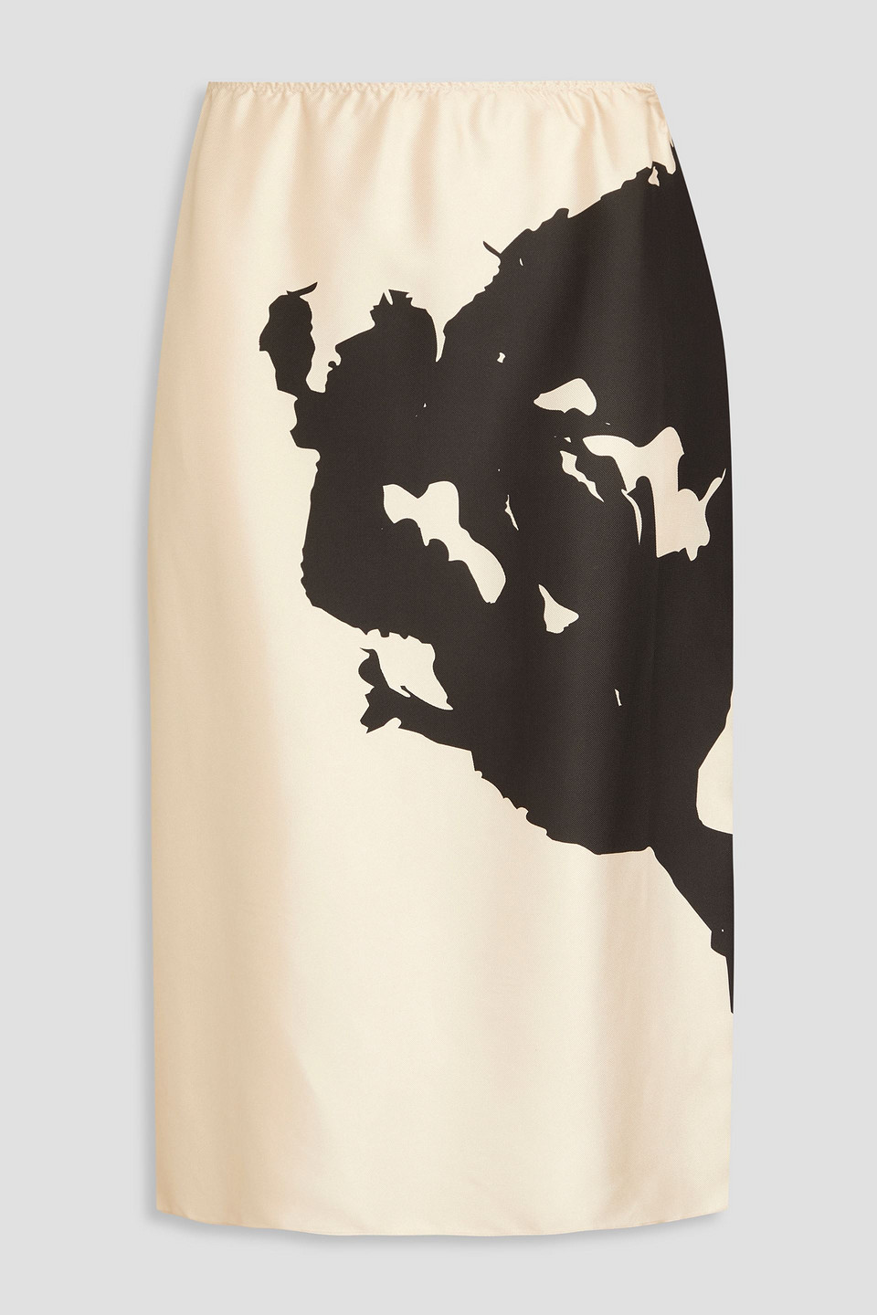 Printed silk-twill skirt