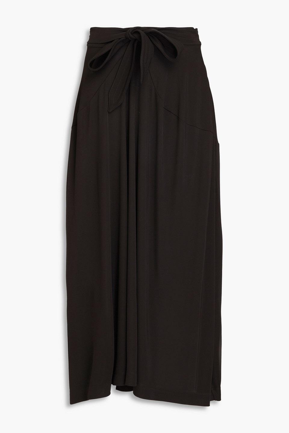 Bite Studios Belted Jersey Midi Skirt In Black