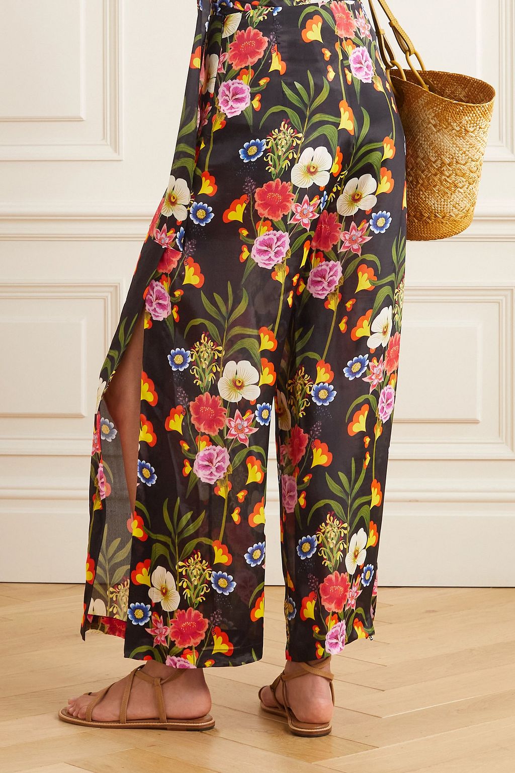 BORGO DE NOR Halia floral-print crepe wide-leg pants
