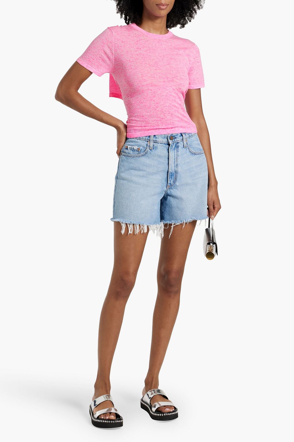COTTON BY AUTUMN CASHMERE Cutout slub cotton-jersey T-shirt
