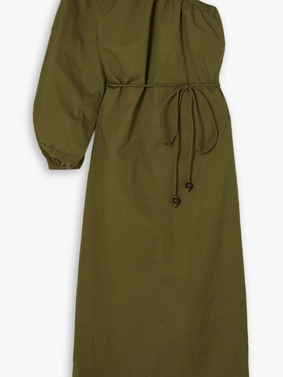 + monikh amorosa one-sleeve cotton-poplin maxi dress