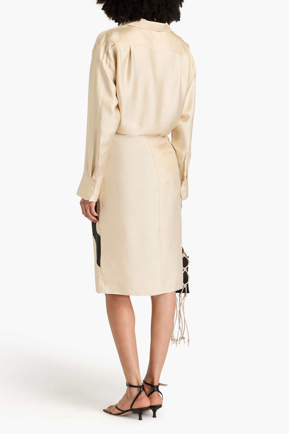Bite Studios Printed Silk-twill Shirt In Cream