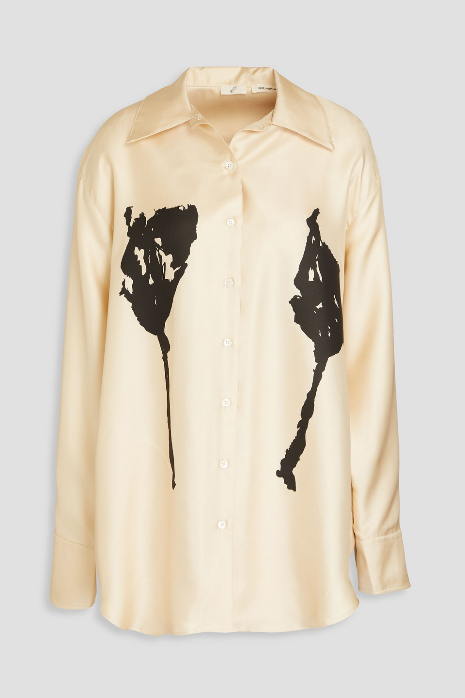 Bite Studios Printed Silk-twill Shirt In Cream