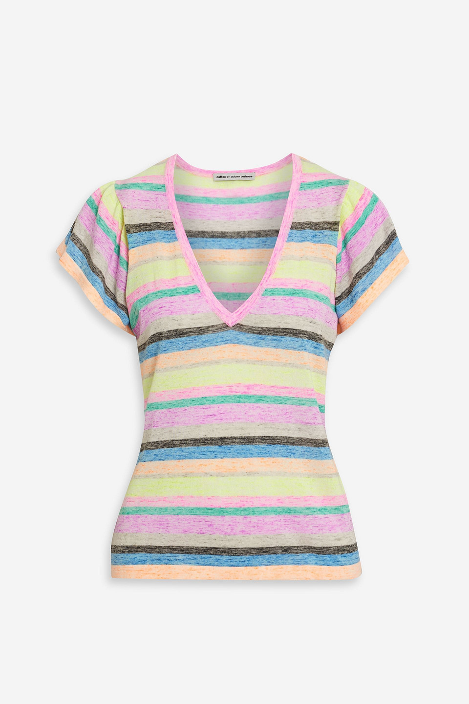 Autumn Cashmere Striped Cotton-jersey T-shirt In Multicolor