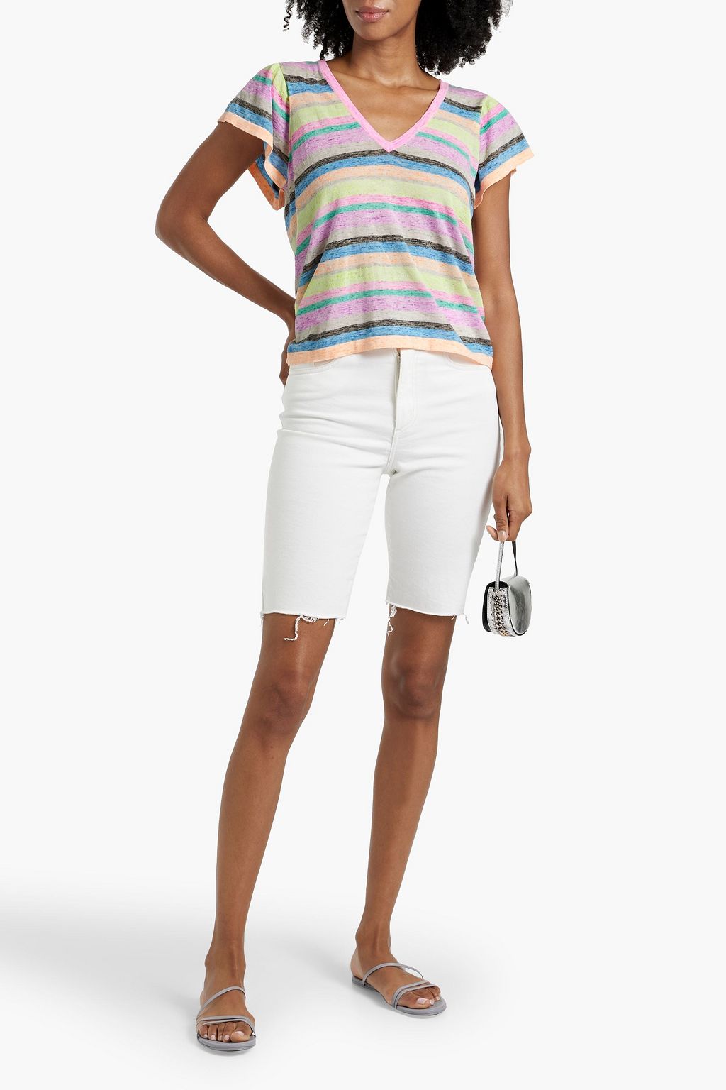COTTON BY AUTUMN CASHMERE Striped cotton-jersey T-shirt