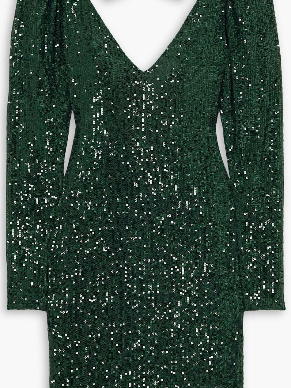 julia bow-detailed sequined tulle mini dress