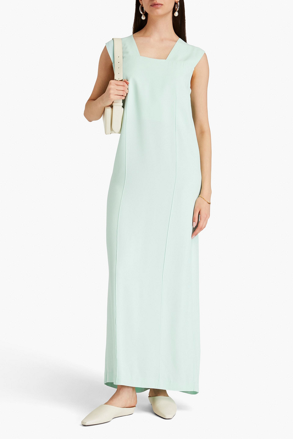 Bite Studios Pleated Sleeveless Maxi Dress In Mint