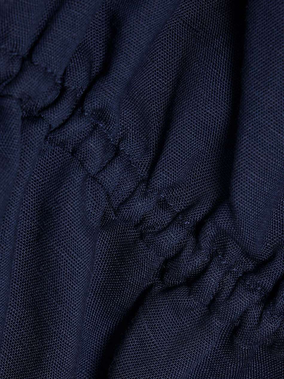cropped linen and lyocell-blend top
