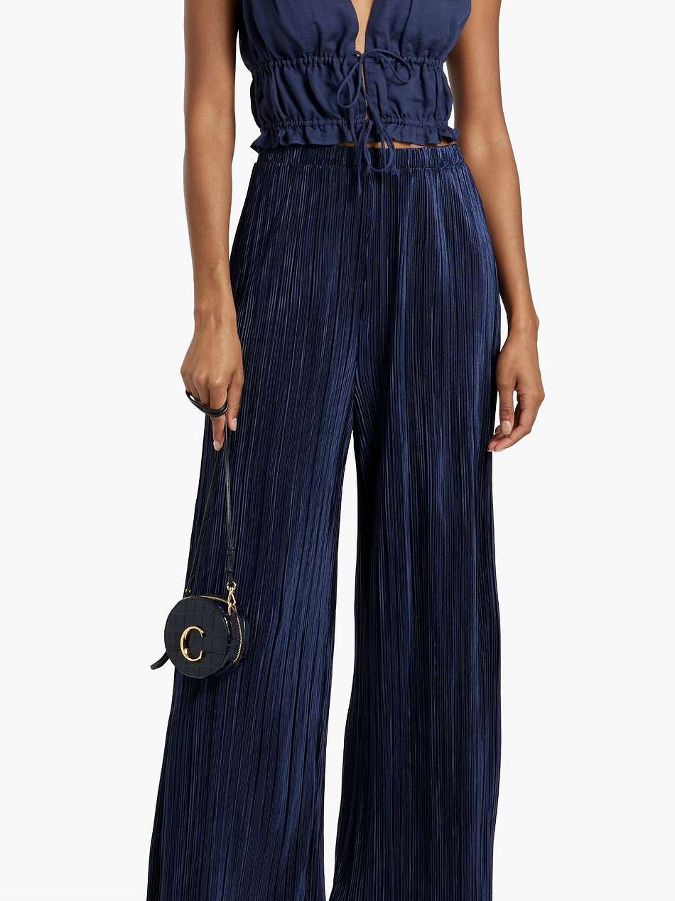 cropped linen and lyocell-blend top