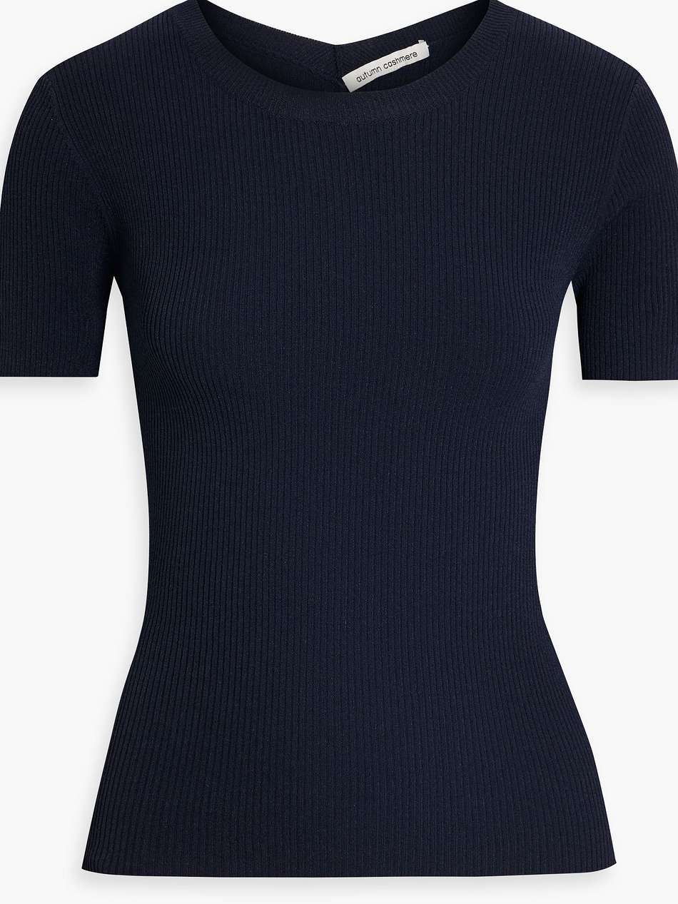 cutout ribbed-knit top
