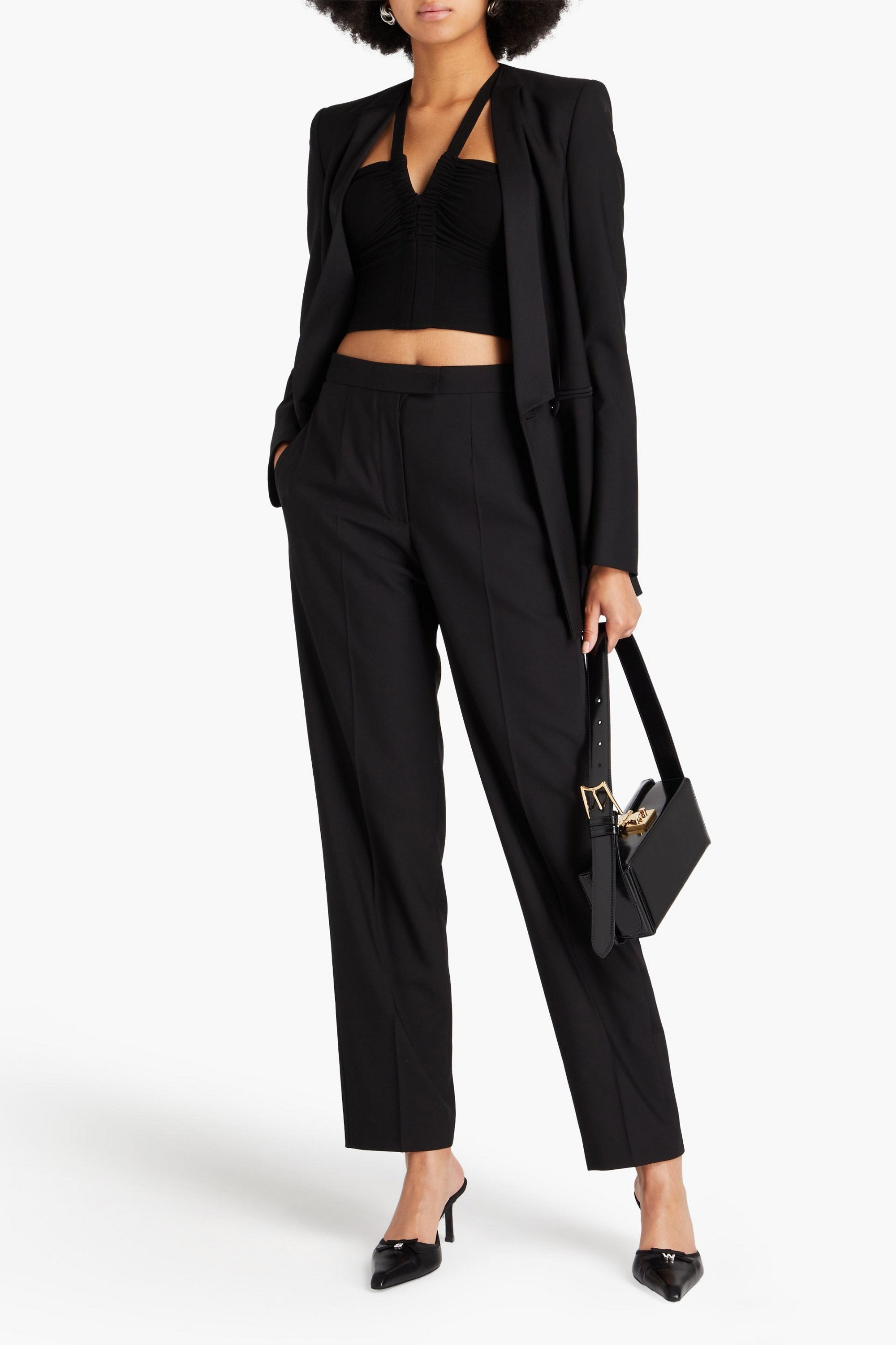 Another Tomorrow Wool tapered pants