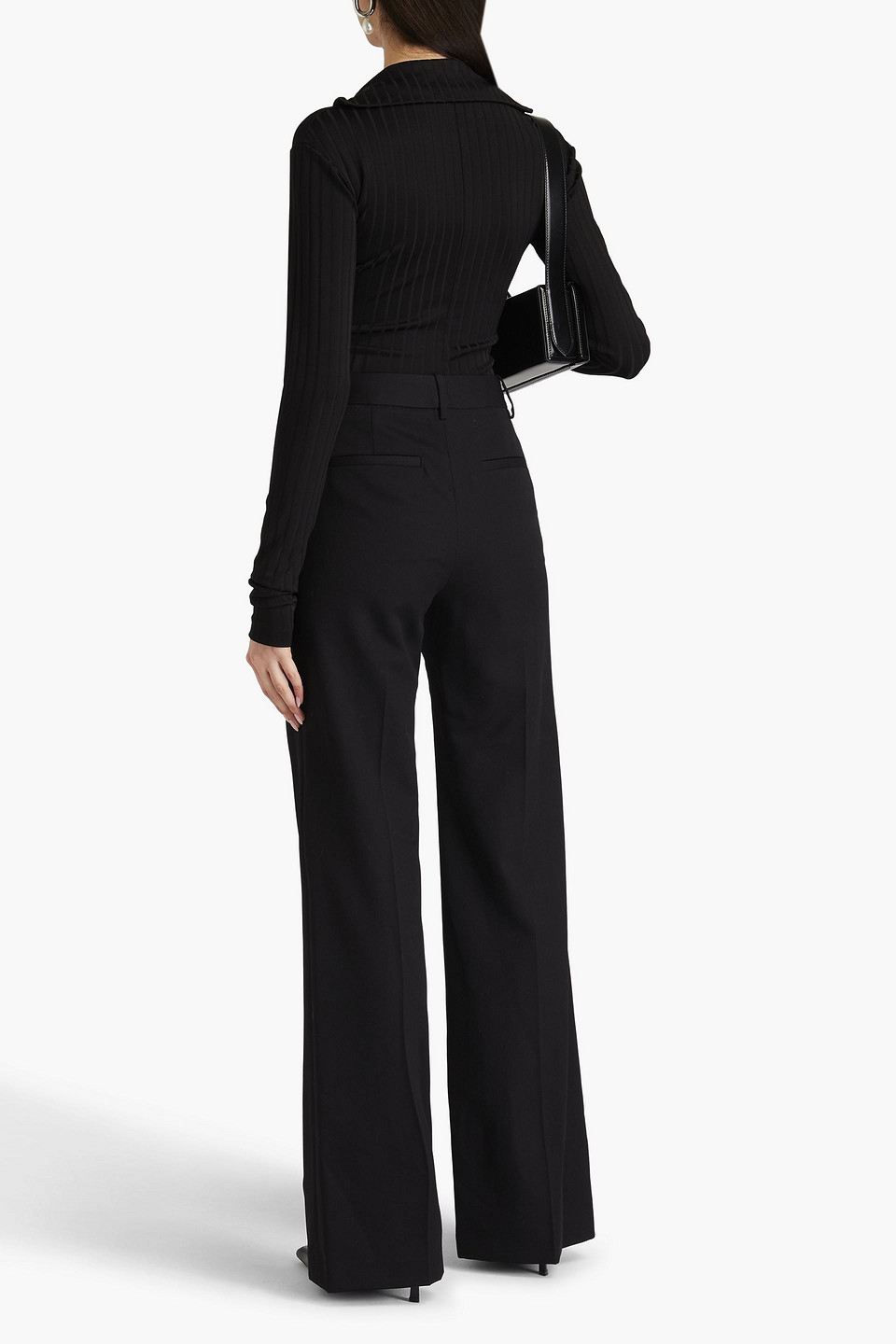 Bite Studios Half Zip Rib Top In Black