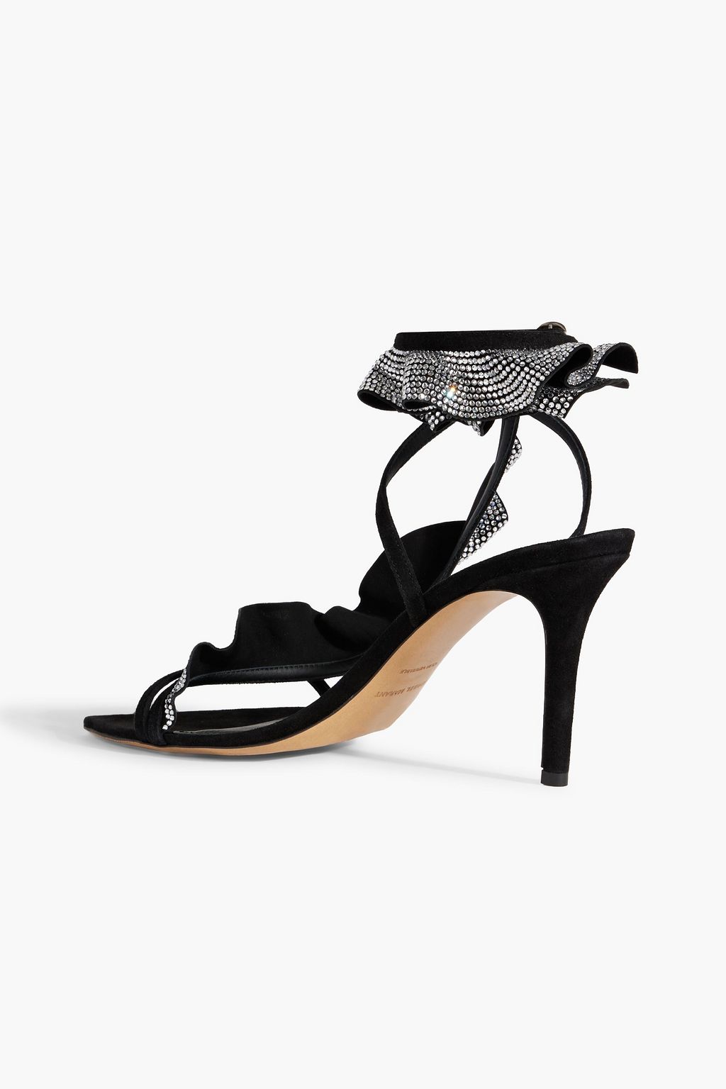ISABEL MARANT Alime crystal-embellished ruffled suede sandals