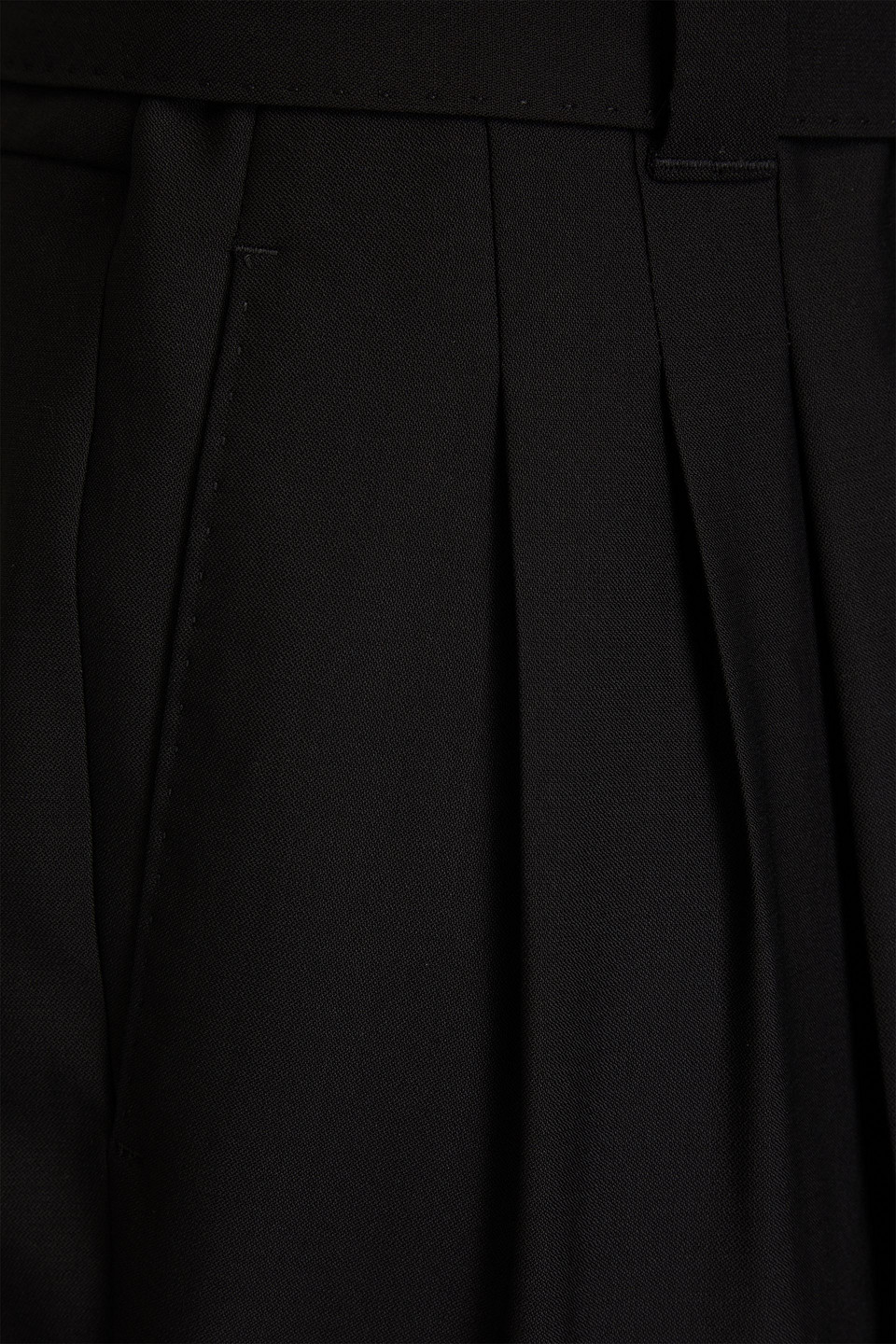 Shop Another Tomorrow Pleated Wool Tapered Pants In Black