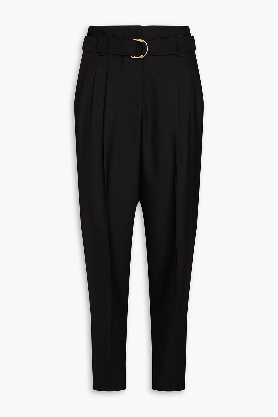 Pleated wool tapered pants