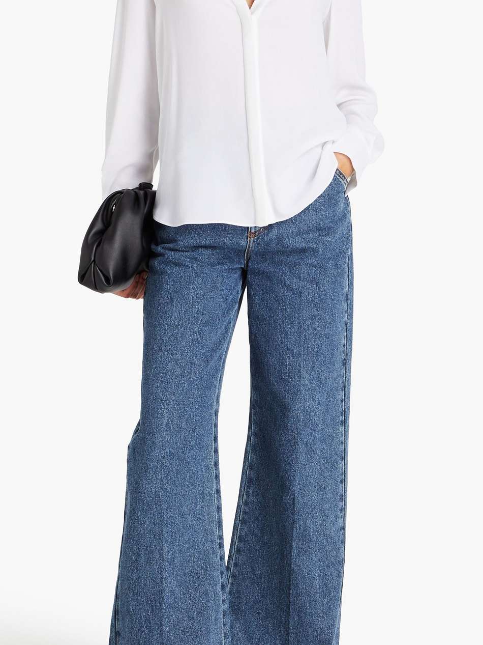 pleated stretch-crepe blouse