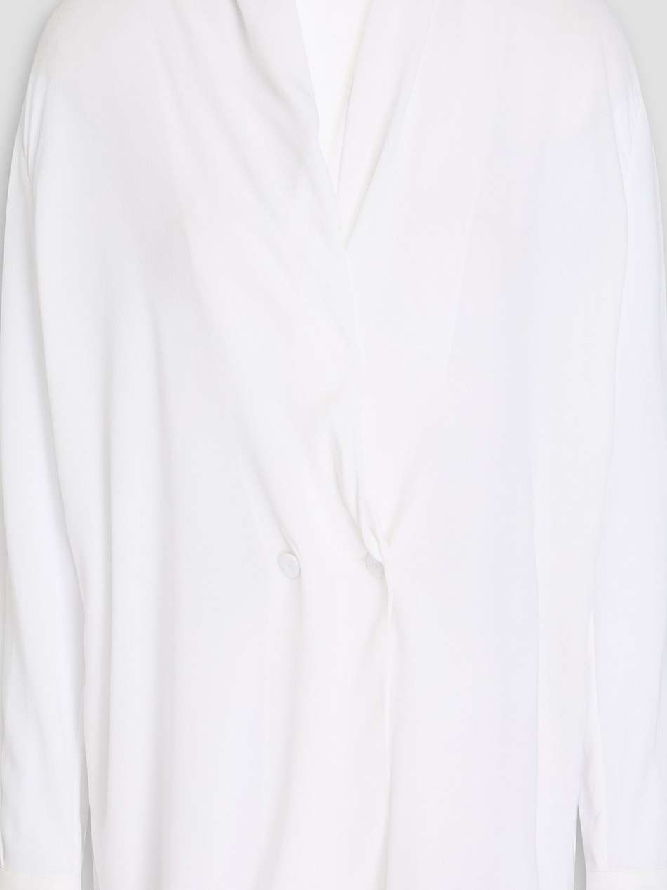 draped stretch-crepe blouse