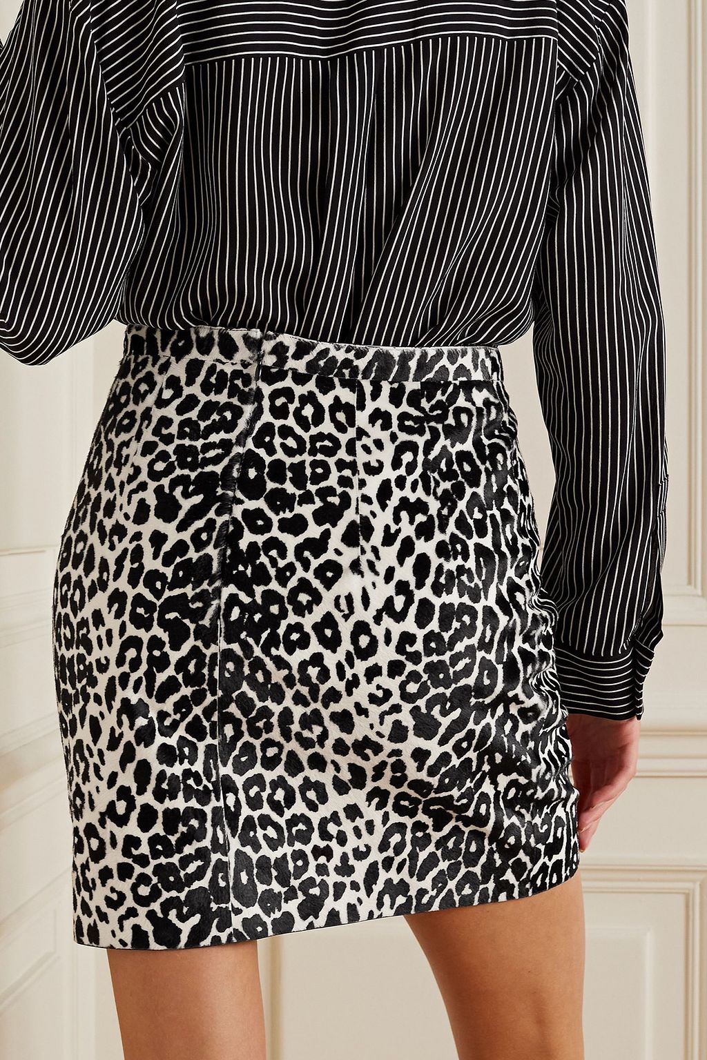 MICHAEL KORS COLLECTION Leopard-print calf hair mini skirt