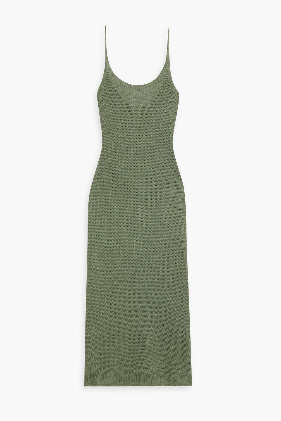 Onia Linen Midi Dress In Grey Green