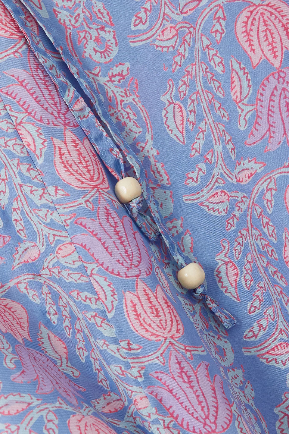 Hannah Clara Cutout Printed Silk-habotai Maxi Dress In Light Blue