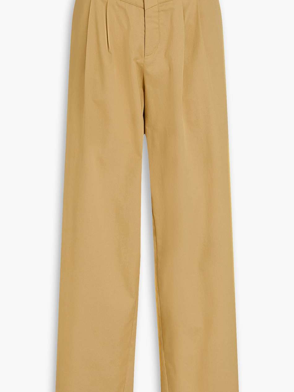 elate pleated cotton-blend twill wide-leg pants
