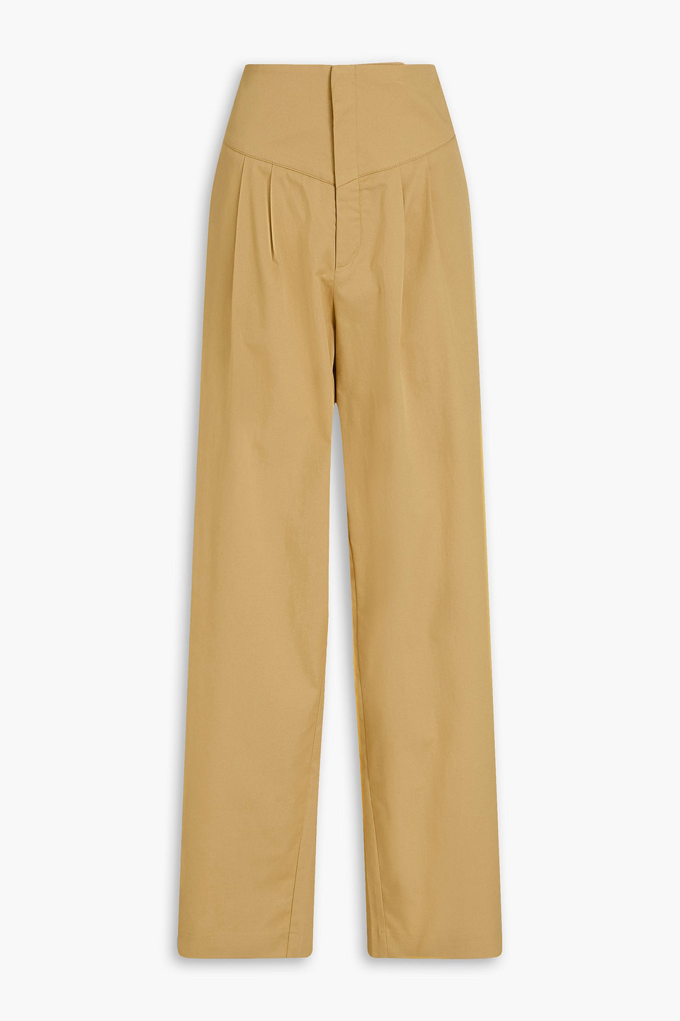 Bite Studios Elate Pleated Cotton-blend Twill Wide-leg Trousers In Sand