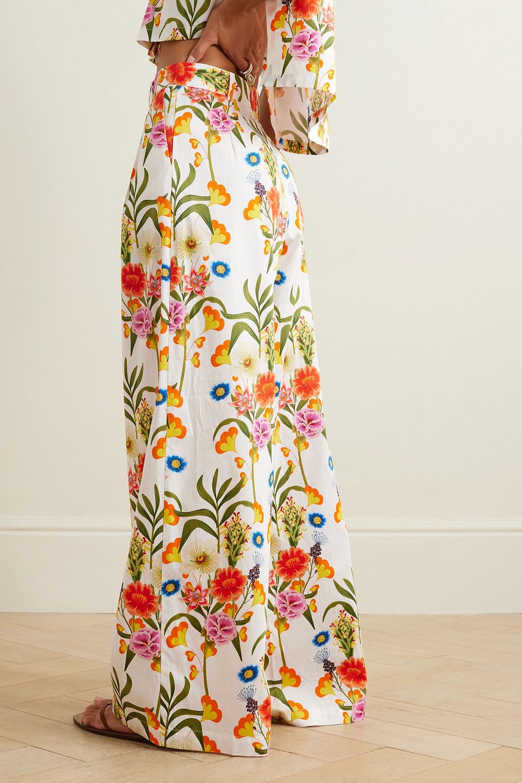 BORGO DE NOR Melia Hose mit weitem Bein aus Baumwolle mit Blumenprint