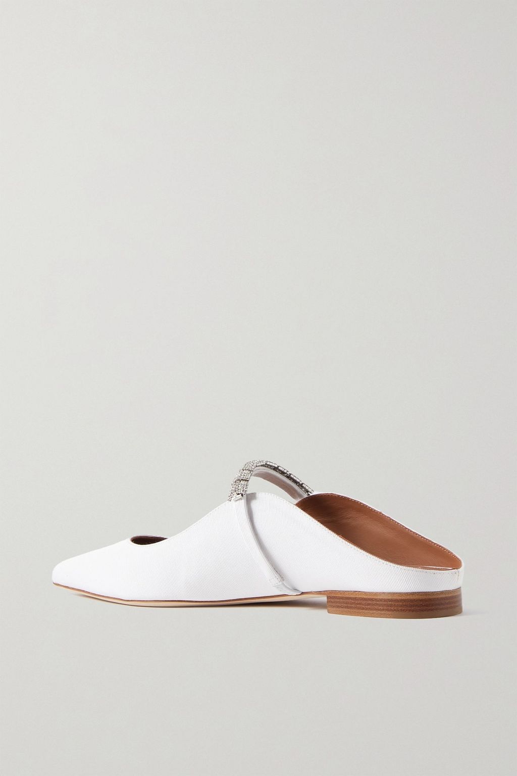 MALONE SOULIERS Bella crystal-embellished grosgrain point-toe flats