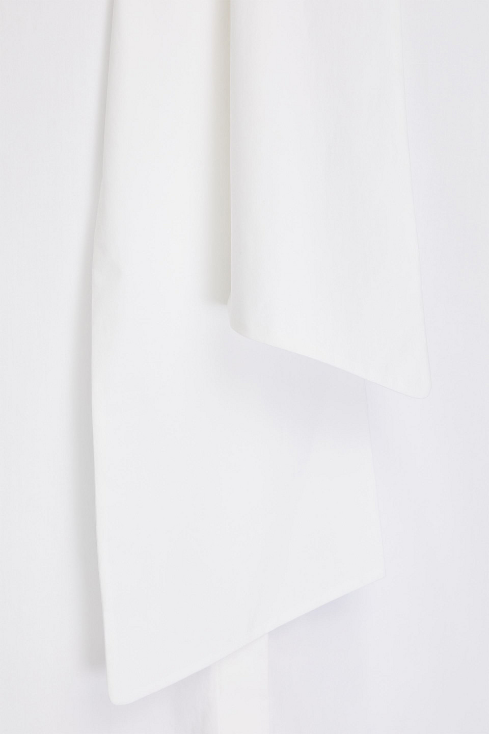 Another Tomorrow Pussy-bow Cotton-poplin Blouse In White
