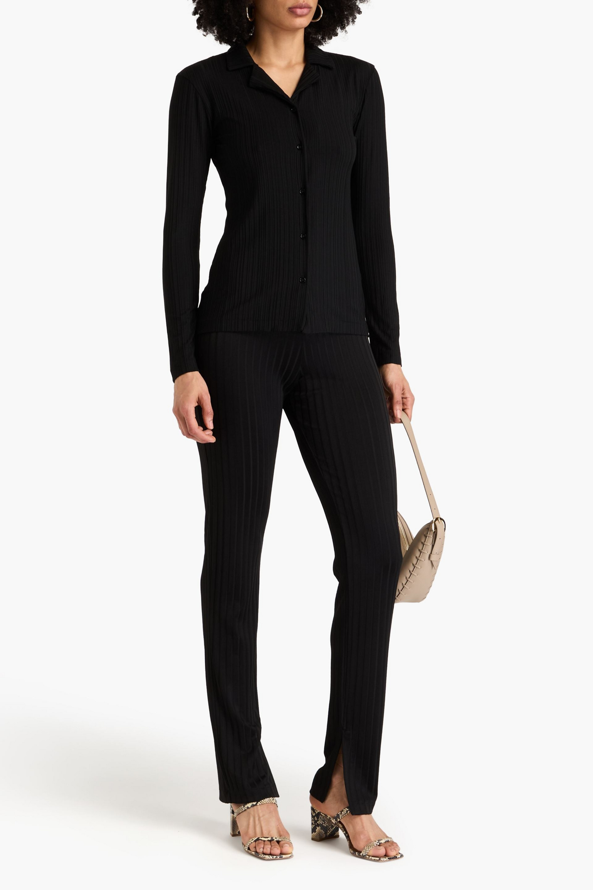 BITE STUDIOS Ribbed Lyocell-blend jersey shirt