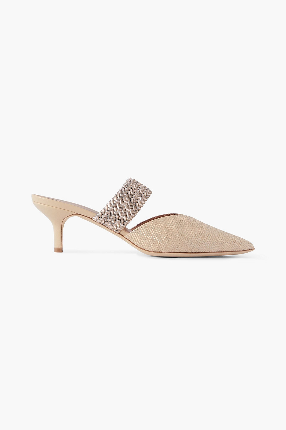 Malone Souliers Maisie 45 Cord-trimmed Raffia Mules In Beige